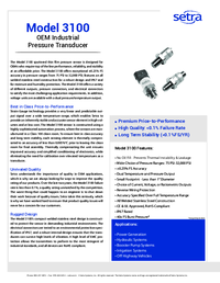 Thumbnail of document Data Sheet - 3100/3200 Pressure Transducers